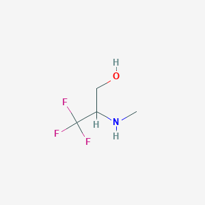 molecular formula C4H8F3NO B15225551 3,3,3-Trifluoro-2-(methylamino)propan-1-ol 