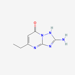 molecular formula C7H9N5O B1522558 2-amino-5-ethyl-3H,7H-[1,2,4]triazolo[1,5-a]pyrimidin-7-one CAS No. 1251924-66-9