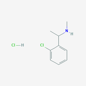 molecular formula C9H13Cl2N B15225607 1-(2-Chlorophenyl)-N-methylethan-1-amine hydrochloride 