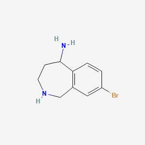 molecular formula C10H13BrN2 B15225631 8-Bromo-2,3,4,5-tetrahydro-1H-benzo[c]azepin-5-amine 