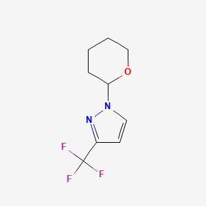 molecular formula C9H11F3N2O B15225749 1-(tetrahydro-2H-pyran-2-yl)-3-(trifluoromethyl)-1H-pyrazole 