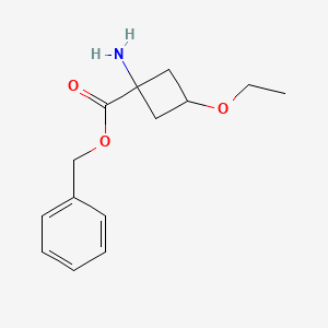 molecular formula C14H19NO3 B15225758 Rel-benzyl (1s,3s)-1-amino-3-ethoxycyclobutane-1-carboxylate 