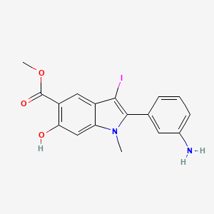 Methyl 2-(3-aminophenyl)-6-hydroxy-3-iodo-1-methyl-1H-indole-5-carboxylate