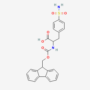 molecular formula C24H22N2O6S B15225811 2-((((9H-Fluoren-9-yl)methoxy)carbonyl)amino)-3-(4-sulfamoylphenyl)propanoic acid 