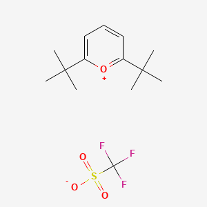 molecular formula C14H21F3O4S B15225845 2,6-ditert-butylpyrylium;trifluoromethanesulfonate CAS No. 125455-66-5