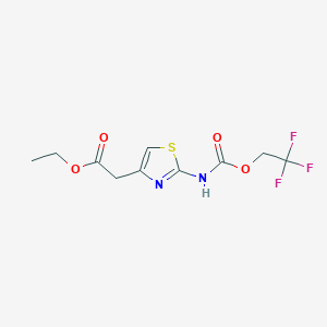 molecular formula C10H11F3N2O4S B1522585 Ethyl 2-(2-{[(2,2,2-trifluoroethoxy)carbonyl]amino}-1,3-thiazol-4-yl)acetate CAS No. 1311314-73-4