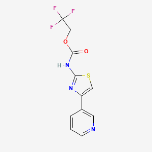 molecular formula C11H8F3N3O2S B1522586 2,2,2-trifluoroethyl N-[4-(pyridin-3-yl)-1,3-thiazol-2-yl]carbamate CAS No. 1311316-76-3