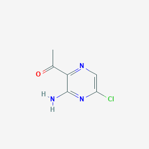 molecular formula C6H6ClN3O B15225883 1-(3-Amino-5-chloropyrazin-2-yl)ethan-1-one 