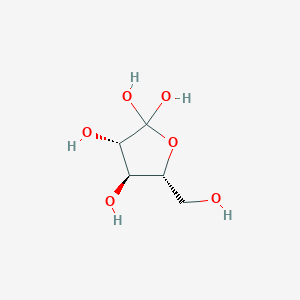 molecular formula C5H10O6 B15225889 (3S,4S,5R)-5-(Hydroxymethyl)dihydrofuran-2,2,3,4(3H)-tetraol 