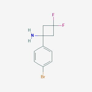 molecular formula C10H10BrF2N B15225974 1-(4-Bromophenyl)-3,3-difluorocyclobutan-1-amine 