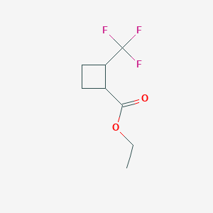 molecular formula C8H11F3O2 B15225987 Ethyl 2-(trifluoromethyl)cyclobutane-1-carboxylate 