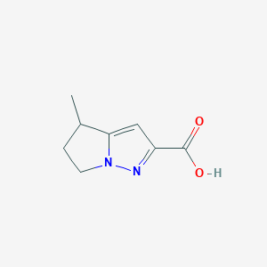 molecular formula C8H10N2O2 B15225997 4-Methyl-5,6-dihydro-4H-pyrrolo[1,2-b]pyrazole-2-carboxylic acid 