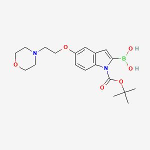 1H-Indole-1-carboxylic acid, 2-borono-5-[2-(4-morpholinyl)ethoxy]-, 1-(1,1-dimethylethyl) ester