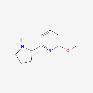 molecular formula C10H14N2O B15226082 2-Methoxy-6-(pyrrolidin-2-yl)pyridine 