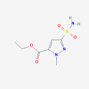 molecular formula C7H11N3O4S B15226092 Ethyl 1-methyl-3-sulfamoyl-1H-pyrazole-5-carboxylate 