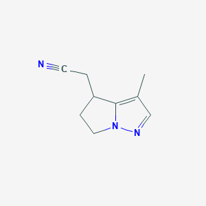 molecular formula C9H11N3 B15226093 2-(3-Methyl-5,6-dihydro-4H-pyrrolo[1,2-b]pyrazol-4-yl)acetonitrile 