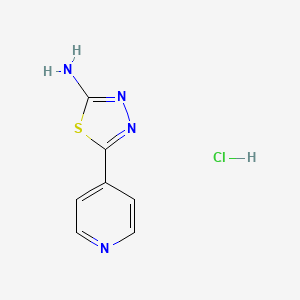 molecular formula C7H7ClN4S B15226124 Pyridine, 4-(2-amino-1,3,4-thiadiazol-5-yl)-, hydrochloride CAS No. 70145-80-1