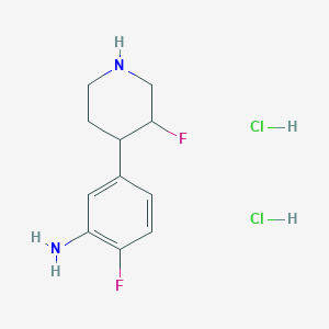 2-Fluoro-5-(3-fluoropiperidin-4-yl)aniline dihydrochloride