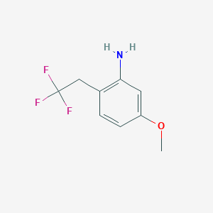 molecular formula C9H10F3NO B15226131 5-Methoxy-2-(2,2,2-trifluoroethyl)benzenamine 