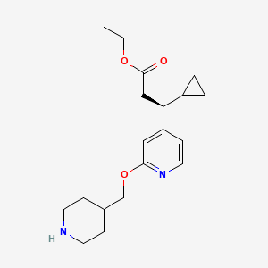 Ethyl (S)-3-cyclopropyl-3-(2-(piperidin-4-ylmethoxy)pyridin-4-yl)propanoate