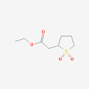 molecular formula C8H14O4S B15226184 Ethyl 2-(1,1-dioxidotetrahydrothiophen-2-yl)acetate 