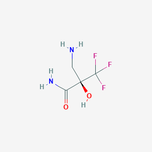 molecular formula C4H7F3N2O2 B15226197 (R)-2-(Aminomethyl)-3,3,3-trifluoro-2-hydroxypropanamide 