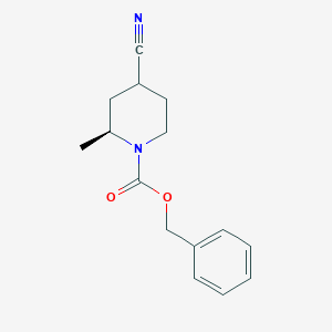 molecular formula C15H18N2O2 B15226202 Benzyl (2S)-4-cyano-2-methylpiperidine-1-carboxylate 