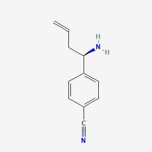 molecular formula C11H12N2 B15226229 (R)-4-(1-Aminobut-3-en-1-yl)benzonitrile 