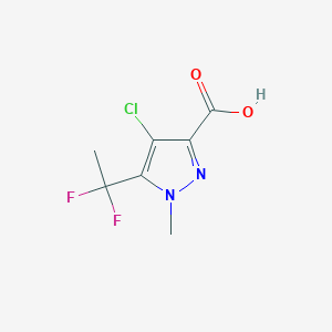 molecular formula C7H7ClF2N2O2 B15226247 4-Chloro-5-(1,1-difluoroethyl)-1-methyl-1H-pyrazole-3-carboxylic acid 