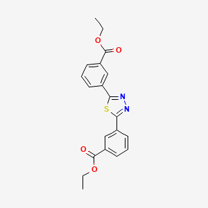 molecular formula C20H18N2O4S B15226283 Diethyl 3,3'-(1,3,4-thiadiazole-2,5-diyl)dibenzoate 