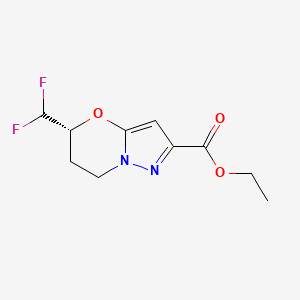 molecular formula C10H12F2N2O3 B15226286 Ethyl (R)-5-(difluoromethyl)-6,7-dihydro-5H-pyrazolo[5,1-b][1,3]oxazine-2-carboxylate 