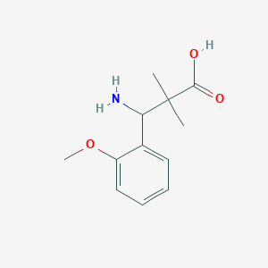 molecular formula C12H17NO3 B15226319 3-Amino-3-(2-methoxyphenyl)-2,2-dimethylpropanoic acid 