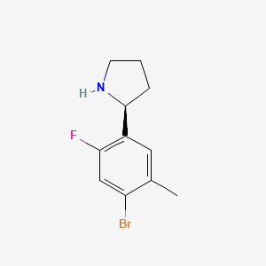 molecular formula C11H13BrFN B15226324 (S)-2-(4-Bromo-2-fluoro-5-methylphenyl)pyrrolidine 