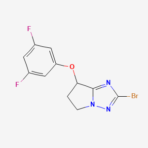 molecular formula C11H8BrF2N3O B15226336 2-Bromo-7-(3,5-difluorophenoxy)-6,7-dihydro-5H-pyrrolo[1,2-b][1,2,4]triazole 