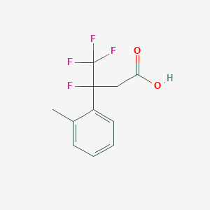 molecular formula C11H10F4O2 B15226350 3,4,4,4-Tetrafluoro-3-(o-tolyl)butanoic acid 