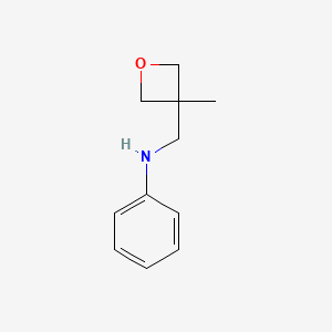 molecular formula C11H15NO B15226412 N-((3-Methyloxetan-3-yl)methyl)aniline 