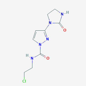 molecular formula C9H12ClN5O2 B15226419 n-(2-Chloroethyl)-3-(2-oxoimidazolidin-1-yl)-1h-pyrazole-1-carboxamide 