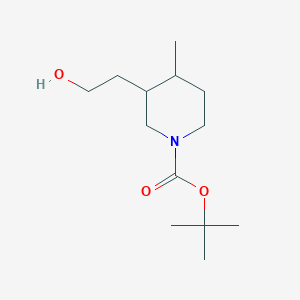 molecular formula C13H25NO3 B15226427 tert-Butyl 3-(2-hydroxyethyl)-4-methylpiperidine-1-carboxylate 