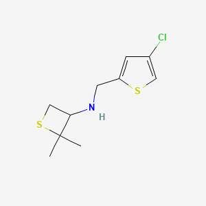 molecular formula C10H14ClNS2 B15226543 N-((4-Chlorothiophen-2-yl)methyl)-2,2-dimethylthietan-3-amine 