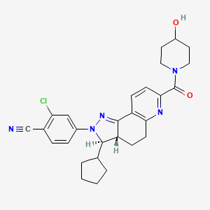 2-Chloro-4-((3R,3aR)-3-cyclopentyl-7-(4-hydroxypiperidine-1-carbonyl)-3,3a,4,5-tetrahydro-2H-pyrazolo[3,4-f]quinolin-2-yl)benzonitrile