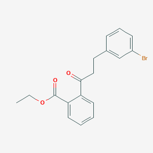 molecular formula C18H17BrO3 B1522660 3-(3-Bromophenyl)-2'-carboethoxypropiophenone CAS No. 898782-18-8