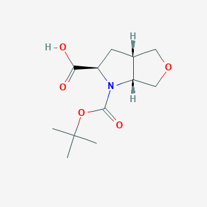 molecular formula C12H19NO5 B15226615 (2R,3AS,6aR)-1-(tert-butoxycarbonyl)hexahydro-1H-furo[3,4-b]pyrrole-2-carboxylic acid 