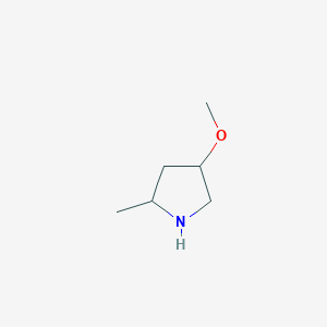 molecular formula C6H13NO B15226633 4-Methoxy-2-methyl-pyrrolidine CAS No. 89584-07-6