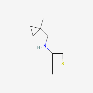 molecular formula C10H19NS B15226654 2,2-Dimethyl-N-((1-methylcyclopropyl)methyl)thietan-3-amine 