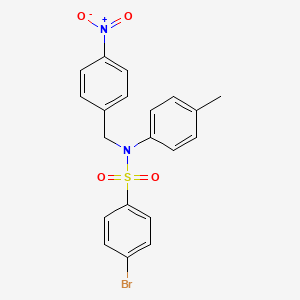 molecular formula C20H17BrN2O4S B15226674 4-Bromo-N-(4-nitrobenzyl)-N-(p-tolyl)benzenesulfonamide 