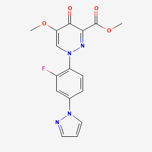 methyl 1-[2-fluoro-4-(1H-pyrazol-1-yl)phenyl]-5-methoxy-4-oxo-1,4-dihydropyridazine-3-carboxylate