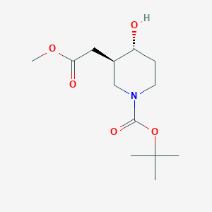 tert-Butyl (3R,4R)-4-hydroxy-3-(2-methoxy-2-oxoethyl)piperidine-1-carboxylate