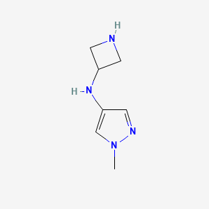 molecular formula C7H12N4 B15226699 N-(azetidin-3-yl)-1-methyl-pyrazol-4-amine 