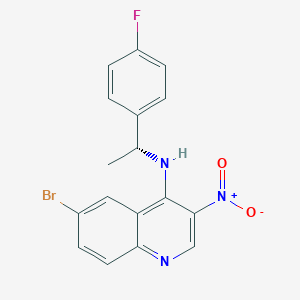 molecular formula C17H13BrFN3O2 B15226708 (R)-6-Bromo-N-(1-(4-fluorophenyl)ethyl)-3-nitroquinolin-4-amine 