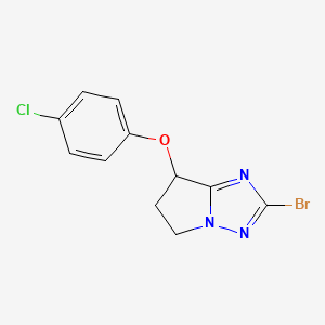 molecular formula C11H9BrClN3O B15226733 2-Bromo-7-(4-chlorophenoxy)-6,7-dihydro-5H-pyrrolo[1,2-b][1,2,4]triazole 